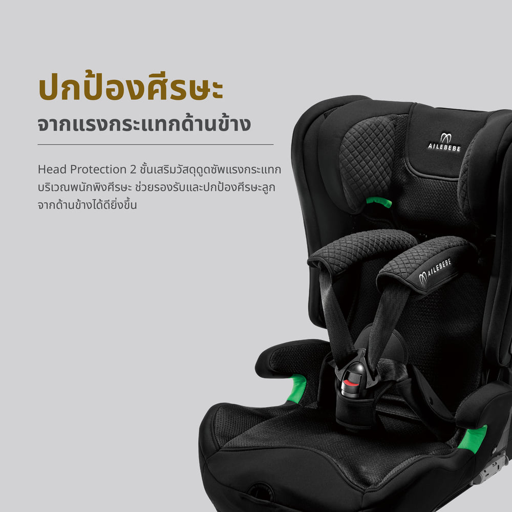 คาร์ซีทเด็กโต 1–10 ปี AILEBEBE รุ่น PAPATTO R2 สีงาช้าง_1